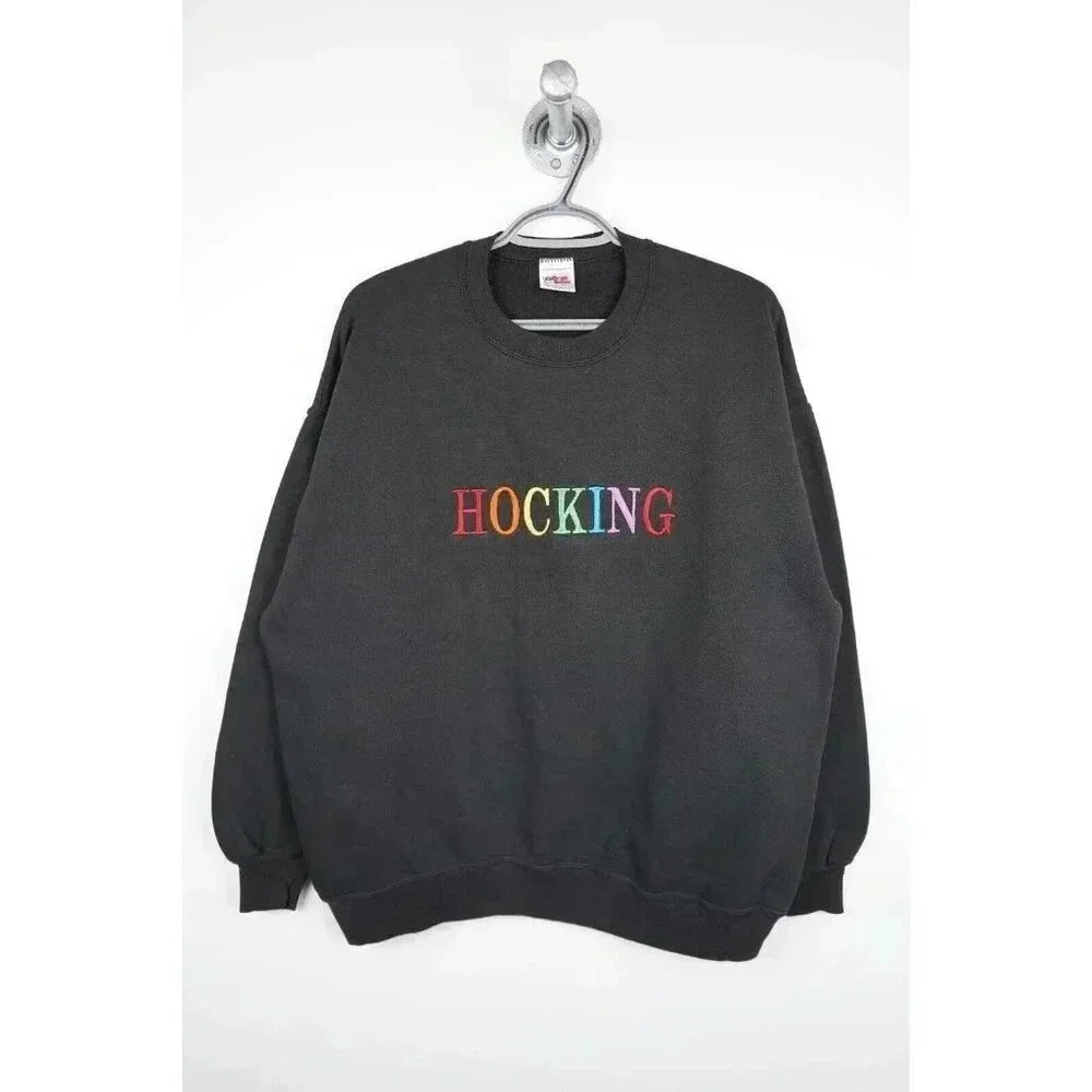 Vintage Collegiate Sweatshirt 90s Hocking Embroidery L | Item #672